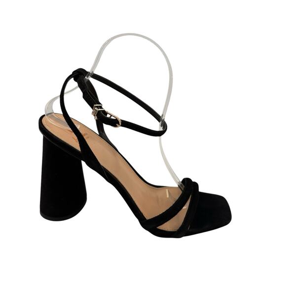 Sam Edelman Kia Sandal Block Ankle Strap Heels Black Size 10 Preppy Minimalist - Picture 7 of 14